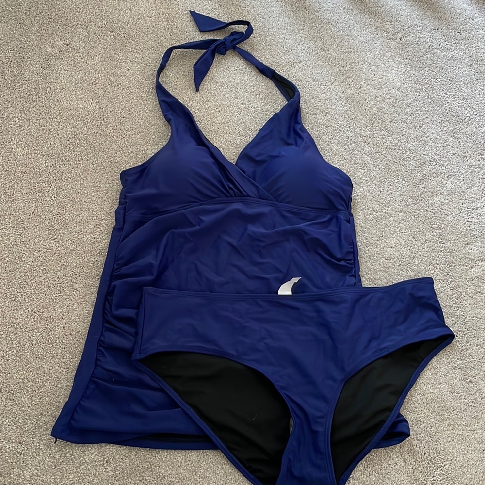 Womens blue bathing suit set